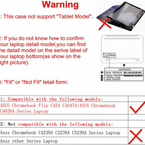 Husa de protectie pentru laptop Alapmk, compatibil cu ASUS Chromebook C14NA series de 403" , piele PU, multicolor - Img 7