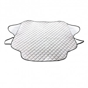 Husa de protectie pentru parbriz Tuknon, textil/folie de aluminiu, argintiu/negru, 147 x 116 cm