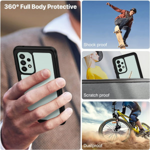 Husa de protectie pentru Samsung A73 5G CENHUFO, TPU/policarbonat, negru/verde, - Img 3