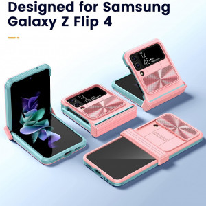 Husa de protectie pentru Samsung Galaxy Z Flip 4 HWeggo, policarbonat, albastru/roz - Img 5