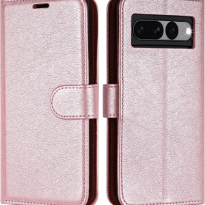 Husa flip pentru Google Pixel 7 Pro Case Collection, TPU/piele PU, roz deschis, 6,7 inchi