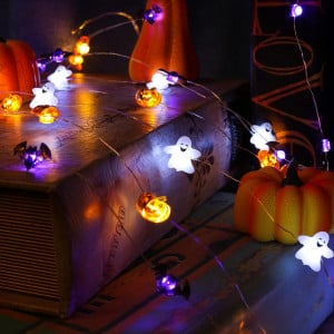 Instalatie cu 30 de LED-uri pentru Halloween LUSHARBOR, plastic/metal, multicolor, 10 m 