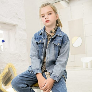 Jacheta de Jeans pentru copii Balipig, bumbac/poliester, albastru, 140, 6-7 ani - Img 6