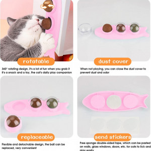 Jucarie cu bile capnic pentru pisici Tlater, roz, 19 x 7 x 6 cm - Img 5