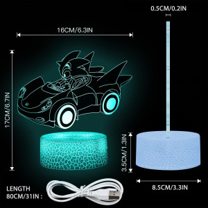 Jucarie lumina de noapte 3D cu telecomanda Guotopjia, 16 culori, LED, 21 x 15 cm - Img 4