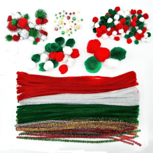 Kit de artizanat pentru Craciun Edukit, textil/plastic, multicolor, 312 piese - Img 8