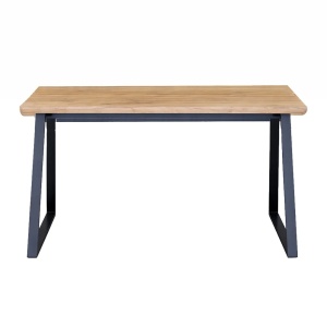 Kiwari Oka set masa + 4 scaune, MDF/metal, masa 110x70x75cm 16kg + scaune 44x45x82cm 3kg, capacitate masa 30kg/scaun 100kg, stejar natural/negru - Verificat A · Re-Bloom - Img 6