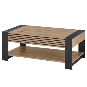 Krukah masuta de cafea 108x42x60 cm, 1 sertar, MDF lacuit, stejar artizanal/grafit - Verificat A · Re-Bloom - Img 1