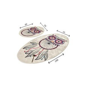 L'essentiel Maison set 2 covorase de baie, poliester 100%, 50x60 cm + 60x100 cm, fir 10mm, antiderapant, antibacterian, lavabil 30°C, multicolor - Verificat A · Re-Bloom - Img 3