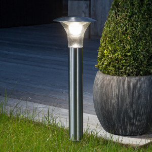 Lampa cu incarcare solara Jolin, LED, otel inoxidabil/plastic, argintiu, 18 x 66 cm - Img 7