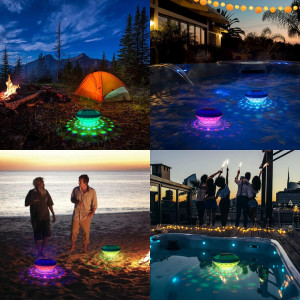 Lampa plutitoare pentru piscina Rukars, LED, RGB, plastic, albastru/transparent