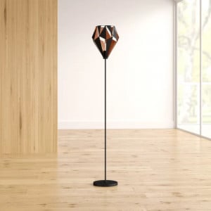 Lampadar Esme, metal, negru/cupru, 25,5 x 25,5 x 152,5 cm