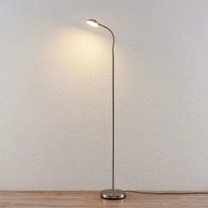 Lampadar Giacomo, LED, metal/sticla/policarbonart, nichel, 10,5 x 144 cm - Img 5