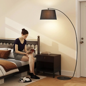 Lampadar tip arc Re-Bloom, metal/plastic/in, negru, 47 x 105 x 190 cm, Resigilat, Grad A - Img 4