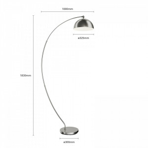 Lampadar Zara, LED, metal, argintiu, 100 x 183 cm - Img 2