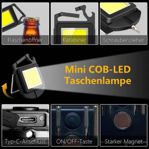 Lanterna cu breloc Acdolf, USB, 4 moduri, 500 lumeni, ABS/metal, 7 x 4,3 cm - Img 6
