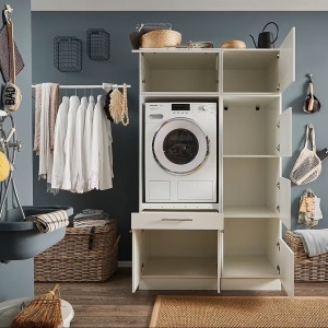 Laundreezy dulap suspendat baie 50x38x68 cm, 1 usa, PAL, reversibil, alb - Verificat A · Re-Bloom - Img 3