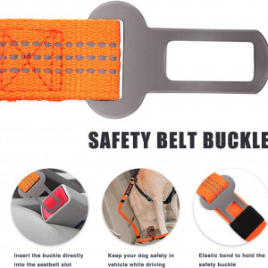 Lesa pentru caine Amai Keto, nailon, portocaliu/alb/negru, 106-140 cm - Img 4