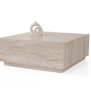 Lizbon masuta de cafea, PAL melaminat 18mm, 90x90x35.5 cm, picioare PAL, gri - Verificat A · Re-Bloom