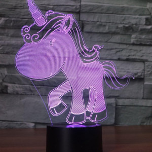 Lumina de noapte cu iluzie unicorn Nice Dream, plastic, multicolor, 3D
