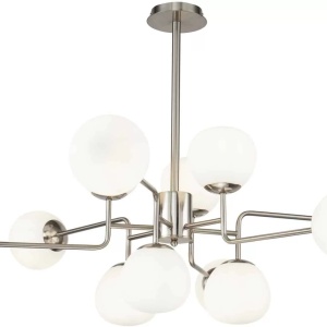 Lustra Erich, 12xE14, alb-nichel