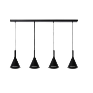 Lustra tip pendul Gipsy, 4 lumini, metal, negru/auriu, 159,5 x 120 x 17 cm