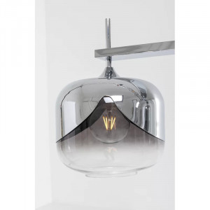 Lustra tip pendul Goblet, 4 lumini, metal/sticla, argintiu, 27,5 x 114,5 x 142 cm
