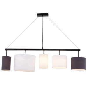 Lustra tip pendul Kamia, metal, negru, 144 x 36 cm