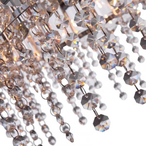 Lustra tip pendul Kokomo, 8 lumini, metal/sticla, crom, 60,5 x 30,2 x 82,7-132,7 cm