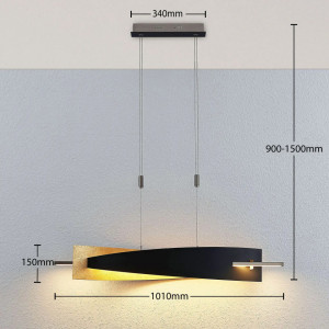 Lustra tip pendul Marija, LED, metal/plastic, negru/auriu, 101 x 18,5 x 150 cm - Img 6
