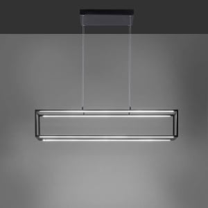 Lustra tip pendul Paul Neuhaus, LED, metal/acril, negru, 105 x 20 x 120 cm