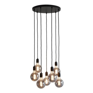 Lustra tip pendul Phinney, 7 lumini, metal, negru, 3,5 x 40 x 260 cm