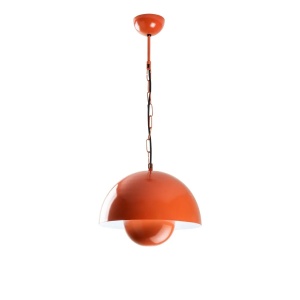 Lustra tip pendul Re-Bloom, metal, portocaliu, 30 x 90 cm, Resigilat, Grad A
