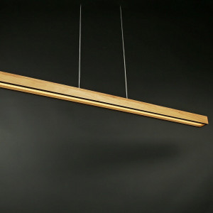 Lustra tip pendul Reyna, LED, lemn, natur, 4 x 121,1 x 5,6 cm - Img 2