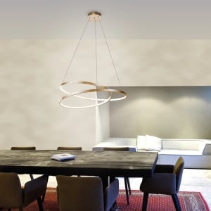 Lustra tip pendul Roman, LED, metal/acril, auriu, 55 x 120 cm