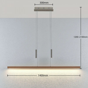 Lustra tip pendul Tamlin, LED, lemn/metal, natur, 140 x 210 cm - Img 6