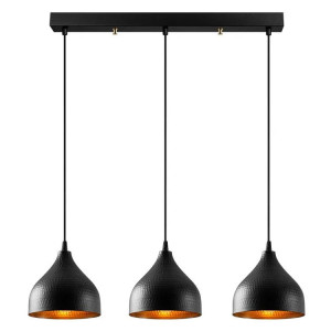 Lustra tip pendul Wendler, 3 lumini, metal, negru, 68 x 18 x 114 cm