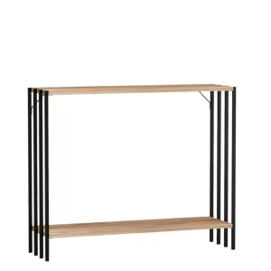 Masa tip consola Asir, metal/PAL, negru/pin atlantic, 90 x 74 x 26 cm