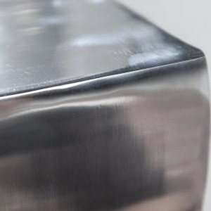 Masuta laterala Stancil, metal, argintiu, 30 x 30 x 45 cm