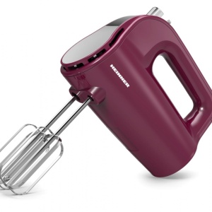 Mixer de mana Heinner HM-350BGL, Putere 350W, 5 Viteze, Decoratiuni Inox, Burgundy