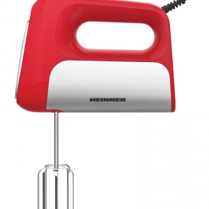 Mixer de mana Heinner HM-DC500RD, Putere 500W, Motor DC, 6 viteze + turbo, Rosu cu decoratiuni inox - Img 2