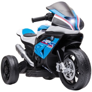 Motocicleta electrica copii Re-Bloom BMW HP4, 6V 30W, PP/metal, 82.5x42x54 cm, 3 roti, muzica, autonomie 45 min, varsta 18-60 luni, 30 kg, albastru/rosu/negru - Verificat A · Re-Bloom