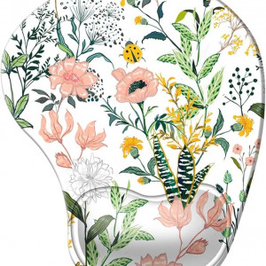 Mousepad iCasso, model floral, neopren, multicolor, 9,05 x 7,49 inci