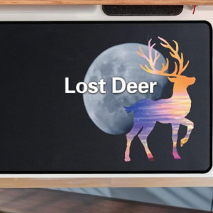 Mousepad Lost Deer, plastic/cauciuc, multicolor, 80 x 30 cm