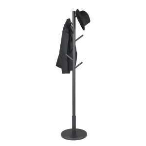 Nootas cuier 36x170x36 cm, lemn masiv lacuit, partial asamblat, negru - Verificat A · Re-Bloom - Img 3
