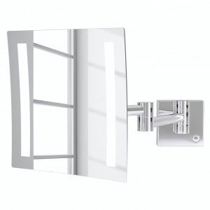 Oglinda cosmetica Milos cu sistem de iluminare inclus aluminiu, crom, 20 x 20 x 42 cm