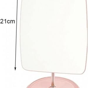 Oglinda de machiaj cu suport Hosoncovy, metal/plastic/sticla, roz/albastru, 21 x 15 cm