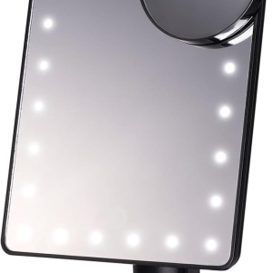 Oglinda de machiaj H&S cu lumini, plastic/sticla, LED, 17 x 27 cm, Resigilat, Grad A