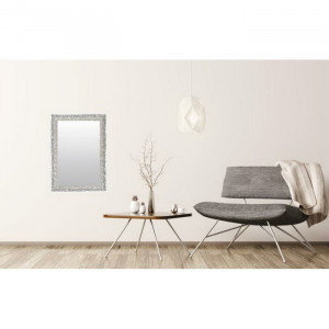 Oglindă de perete Hayley, argintie, 42 x 92 cm - Img 2