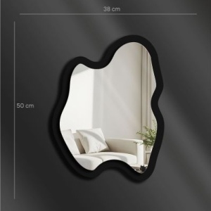 Oglinda decorativa Re-Bloom, plexiglas/EVA, negru, 38 x 50 cm - Img 2